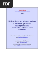 Méthodologie Des Sciences Sociales Et Approche Qualitative Des Organisations