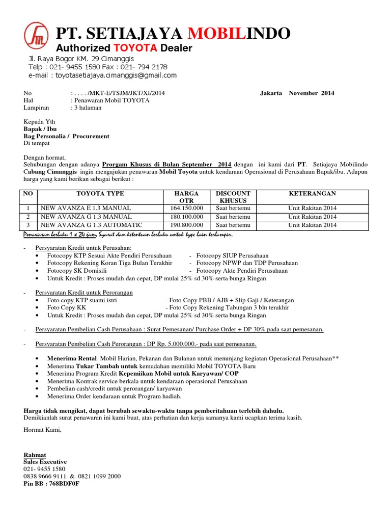 Penawaran Sjm Nov Pdf