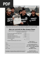 WAR CRIMES TIMES Subscription Order Form