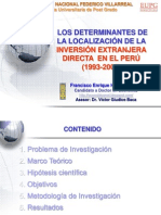Determinantes de la Localización de la Inversiones Extranjeras Directas en el Perú, 1993-2008