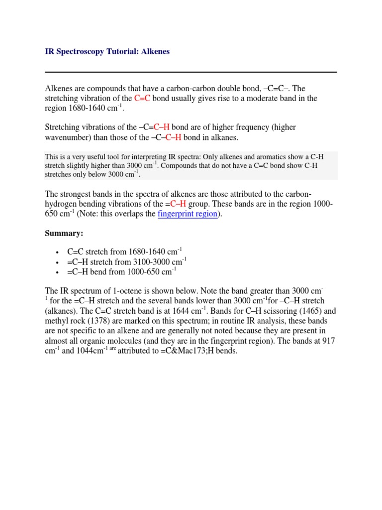 IR Spectroscopy Tutorial PDF Infrared Spectroscopy Spectroscopy