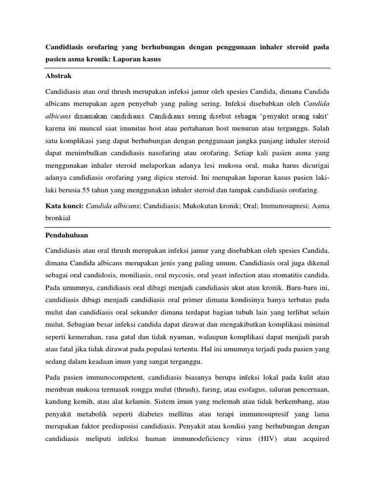 Candidiasis Orofarin akibat Steroid Inhaler | PDF
