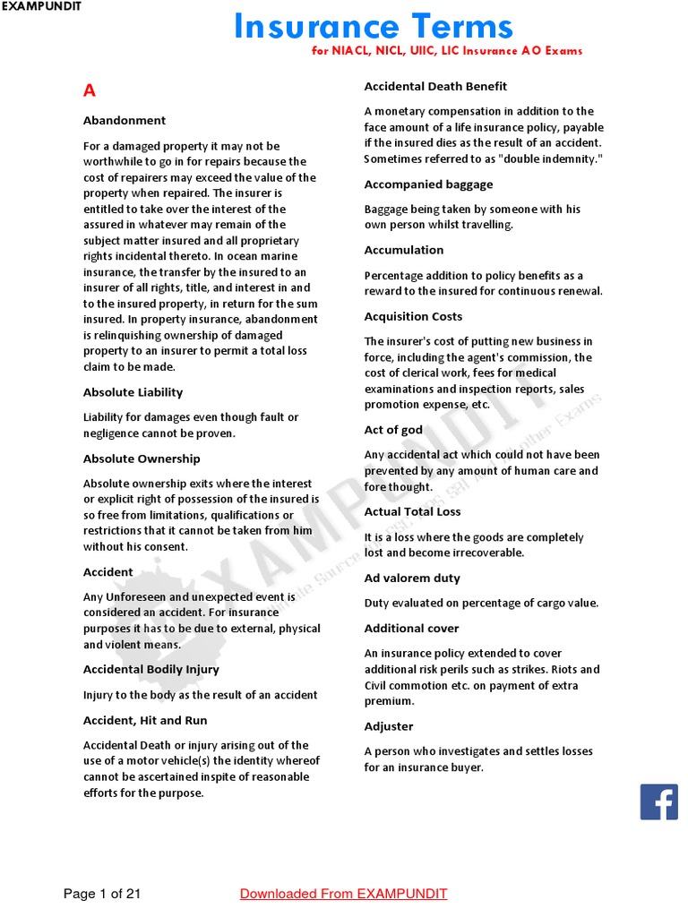 Insurance Exams PDF | PDF | Reinsurance | Insurance