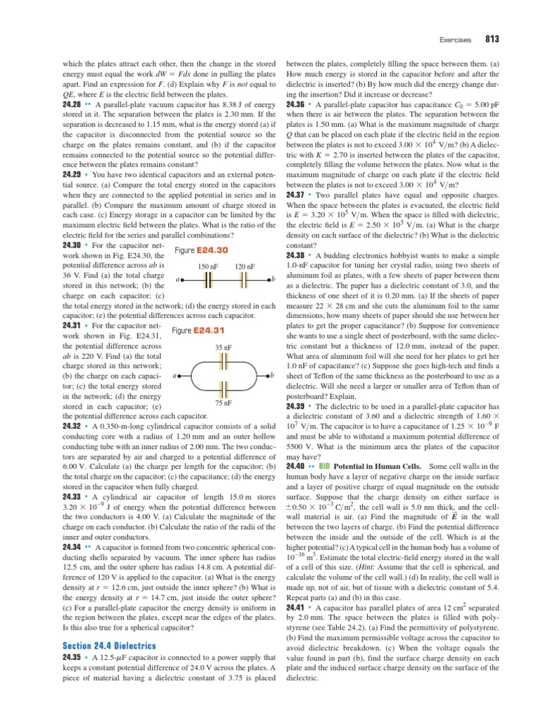 Physics II Problems PDF PDF Dielectric Capacitor