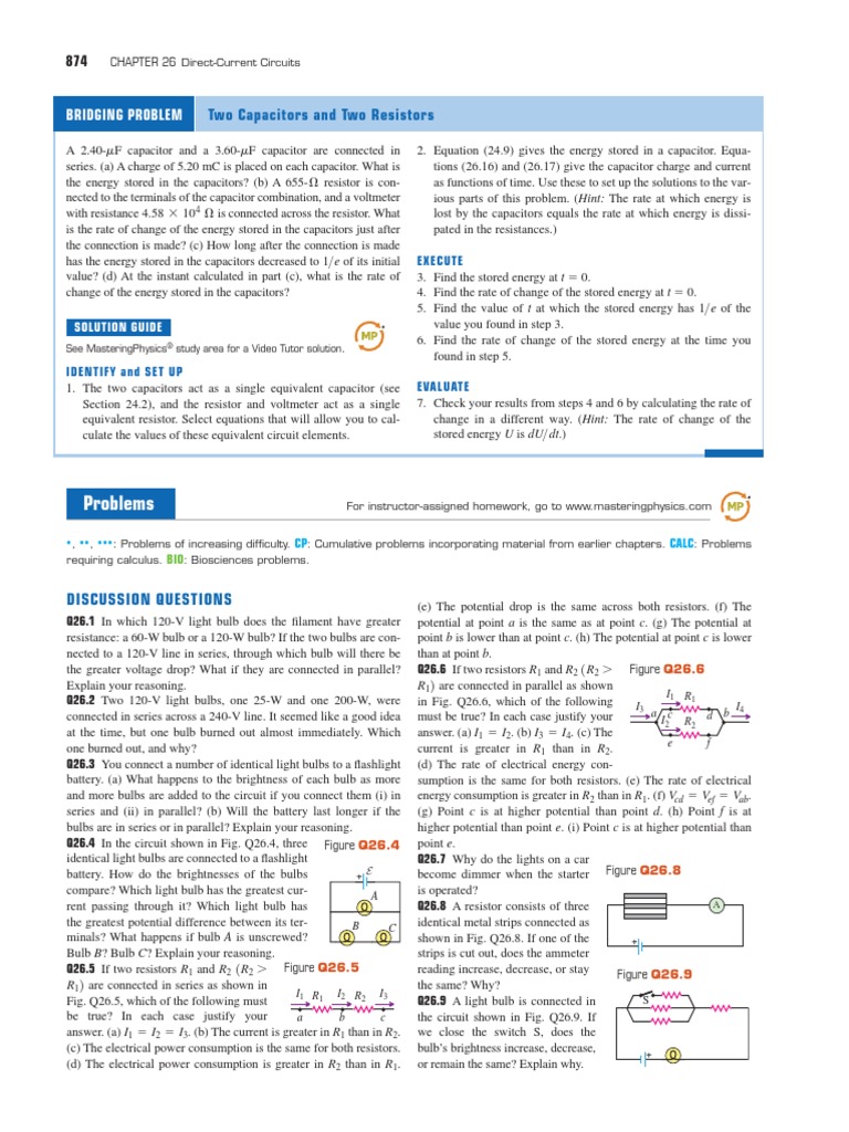 Physics II Problems PDF | PDF | Series And Parallel Circuits | Capacitor