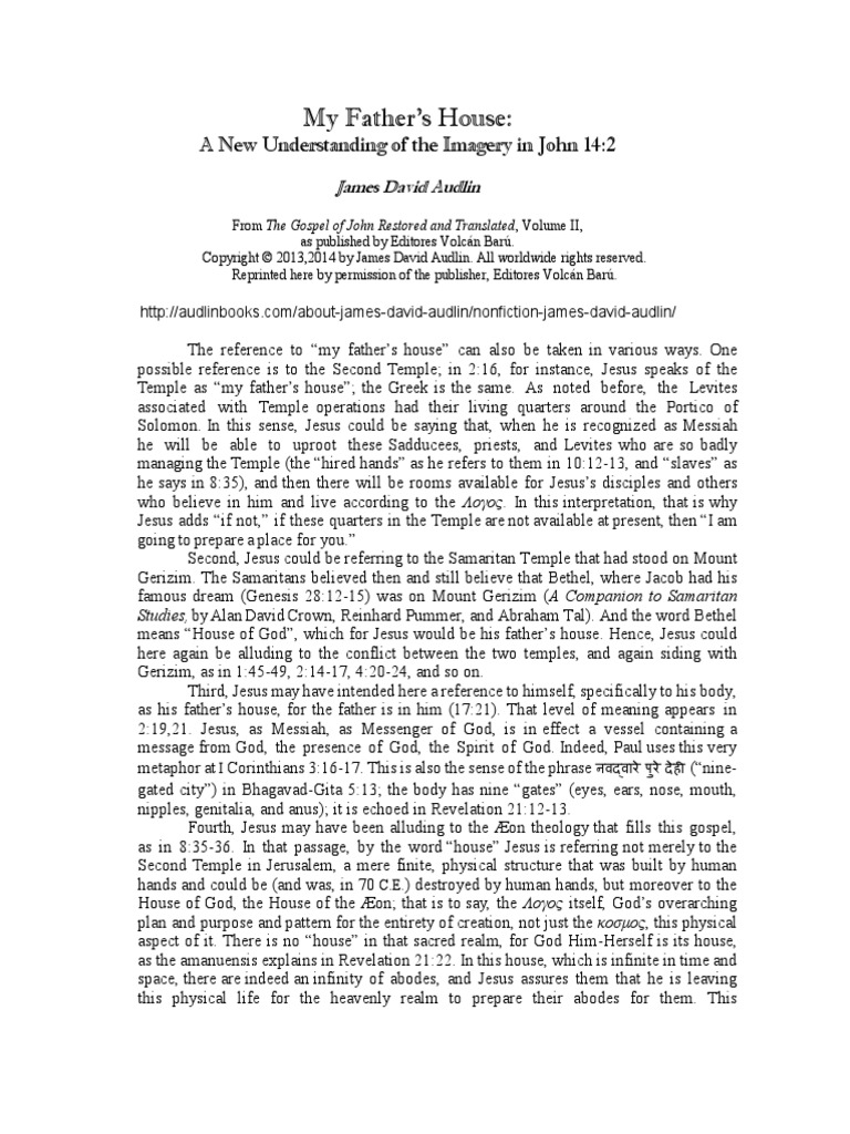 My Fathers House | PDF | Writing | Jesus