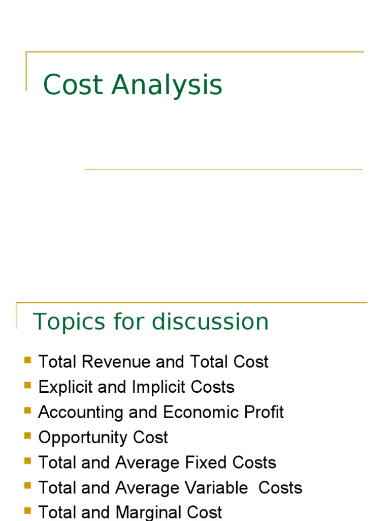 Cost Analysis Presentation | PDF | Average Cost | Marginal Cost