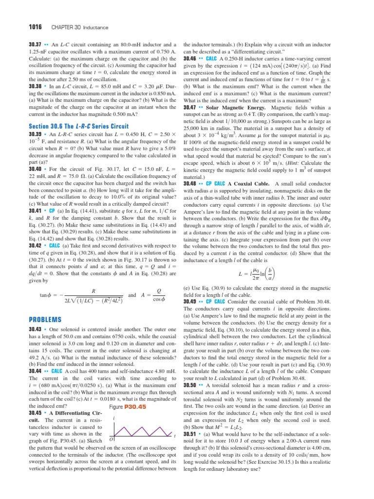 Physics II Problems PDF | PDF | Inductance | Capacitor