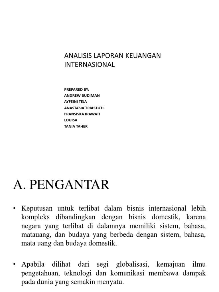 Analisis Laporan Keuangan Internasional 1