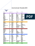 Extra-Curricular Timetable 2010