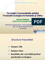 Perceptia Consumatorilor Privind Produsele Ecologice in Romania Si China