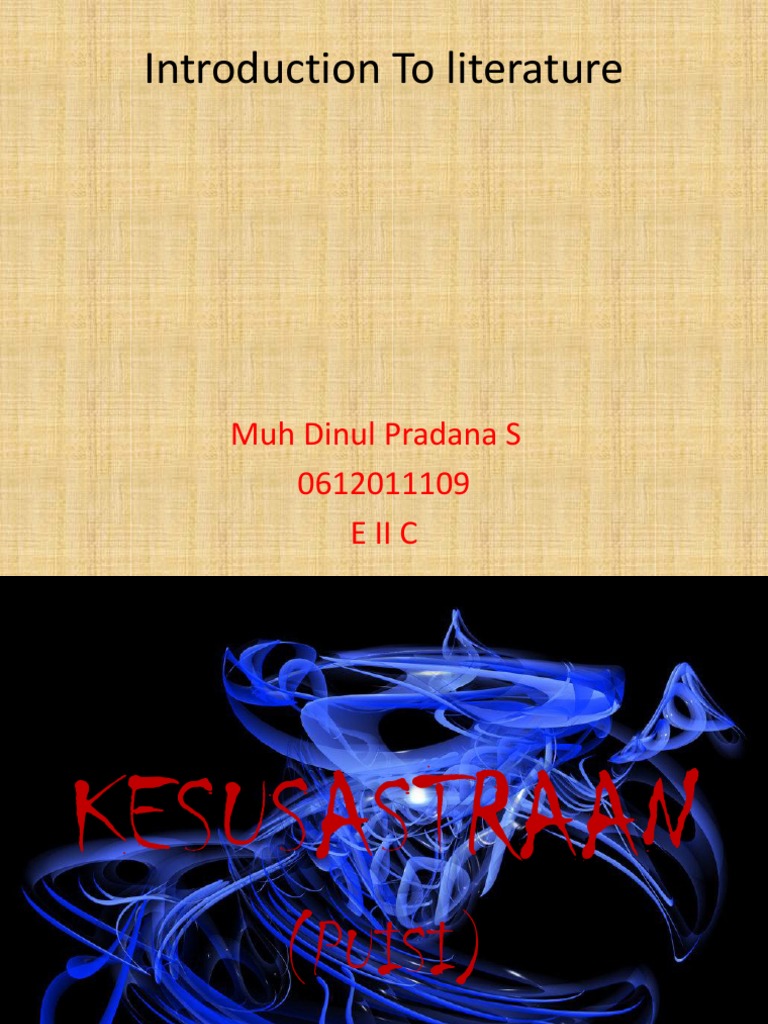 Introduction To Literature | PDF | Seni | Puisi