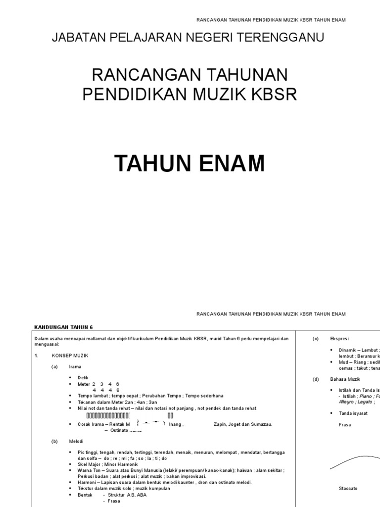 Rpt Pendidikan Muzik Thn 6 2019 Flip Ebook Pages 1 33 Anyflip Anyflip