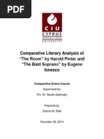 Download Comparative literary analysis of The Room by Harold Pinter and The Bald Soprano Bye Eugene Eunesco by Osama Mirkhan Nabi SN251654595 doc pdf