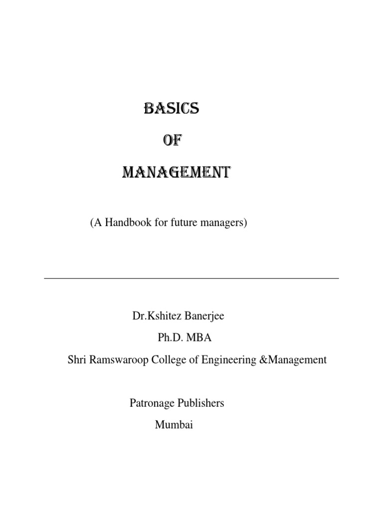 Basics of Management PDF | PDF