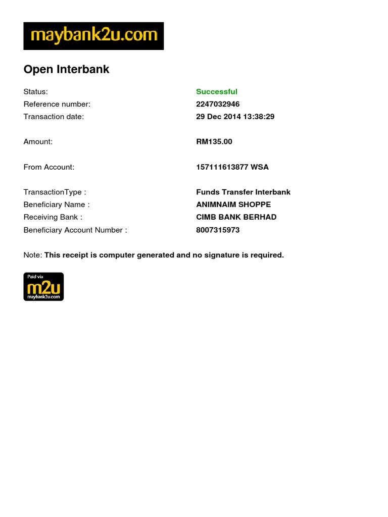 Maybank Receipt PDF