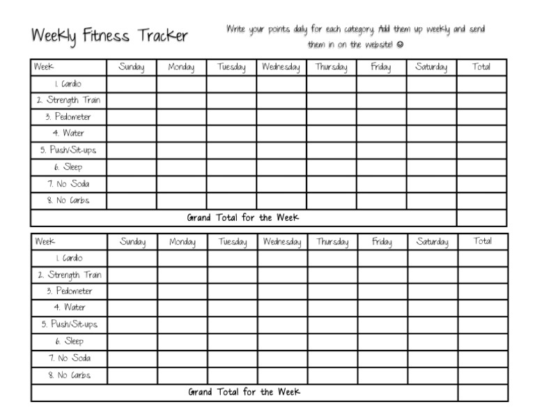 Weeklytracker 2 | PDF | Wellness | Lifestyle