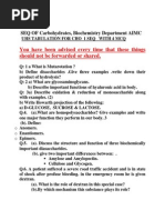 Carbohydrates Biochemistry Seq With Key