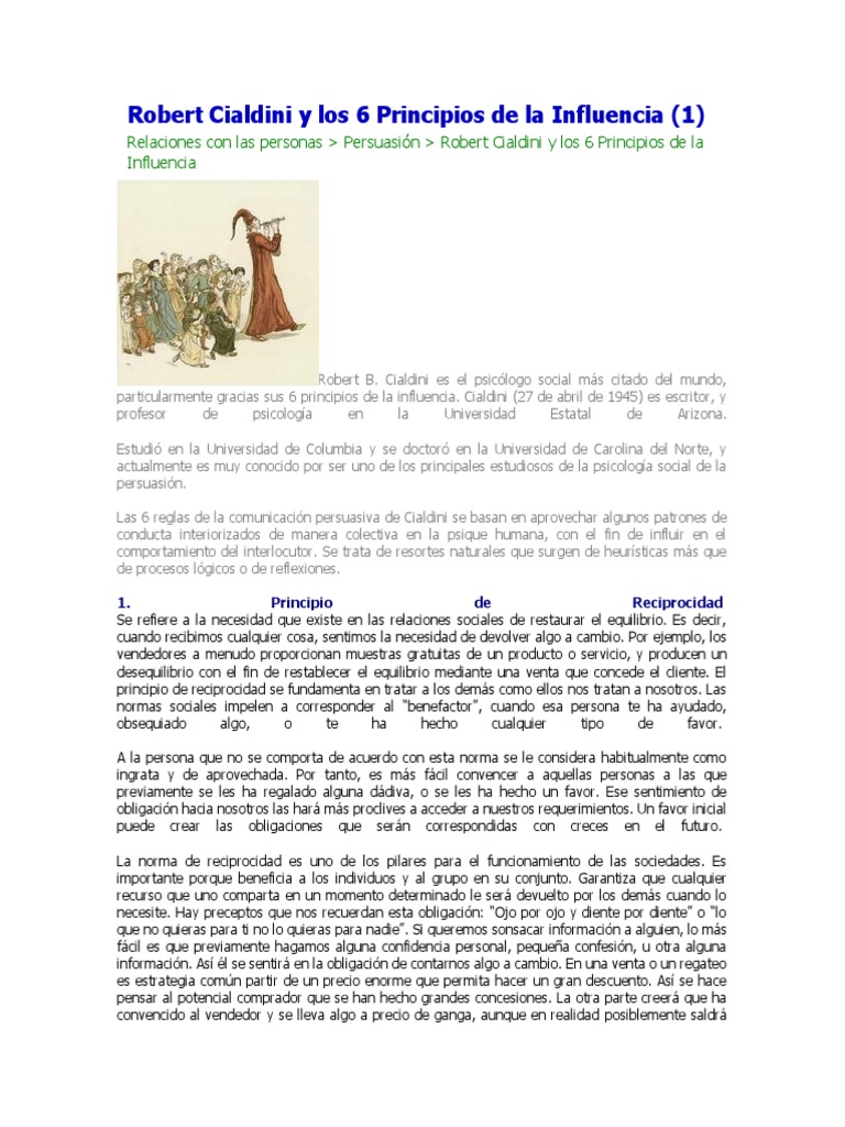 Robert Cialdini y Los 6 Principios de La Influencia | PDF | Persuasión ...