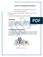 Caracteristicas de La Trituradora de Martillo