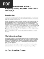 Download HOWTO Install CoovaChilli on a Raspberry Pi Using Raspian FreeRADIUS and MySQL v1 by Tino Behram SN251667524 doc pdf