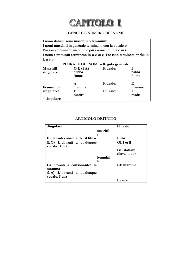 Italian Exercises | PDF