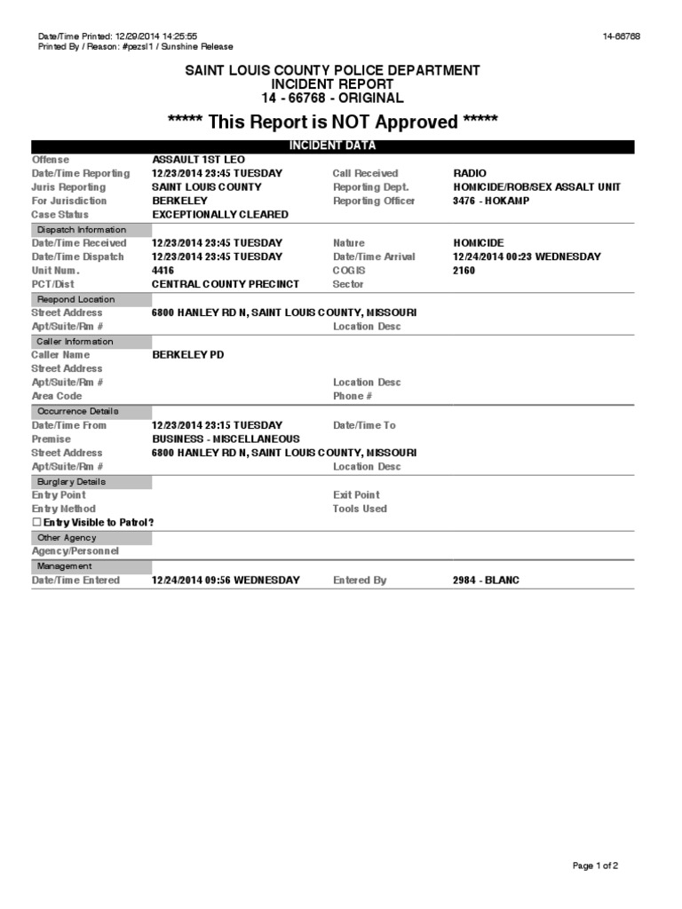 Saint Louis County Assault Report | PDF | Social Science | Mystery ...
