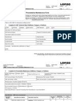 CMMS Technical Object and Preventative Maintenance Form