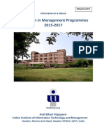 Admission in Management Programmes 2015-2017: Information at A Glance