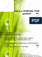 RC - Tackling Purpose Type Questions in RC - 17.01.2014