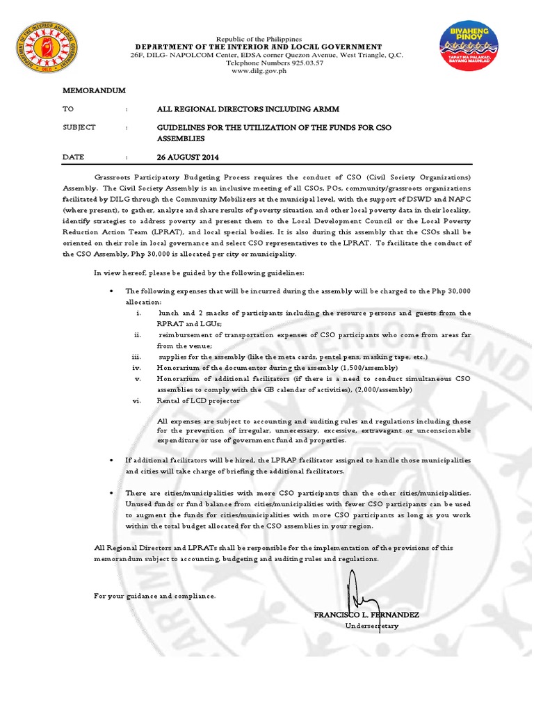 Guidelines For CSO Fund Utilization | PDF | Public Sphere | Government