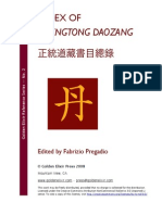 Index of Zhengtong Daozang by F. Pregadio