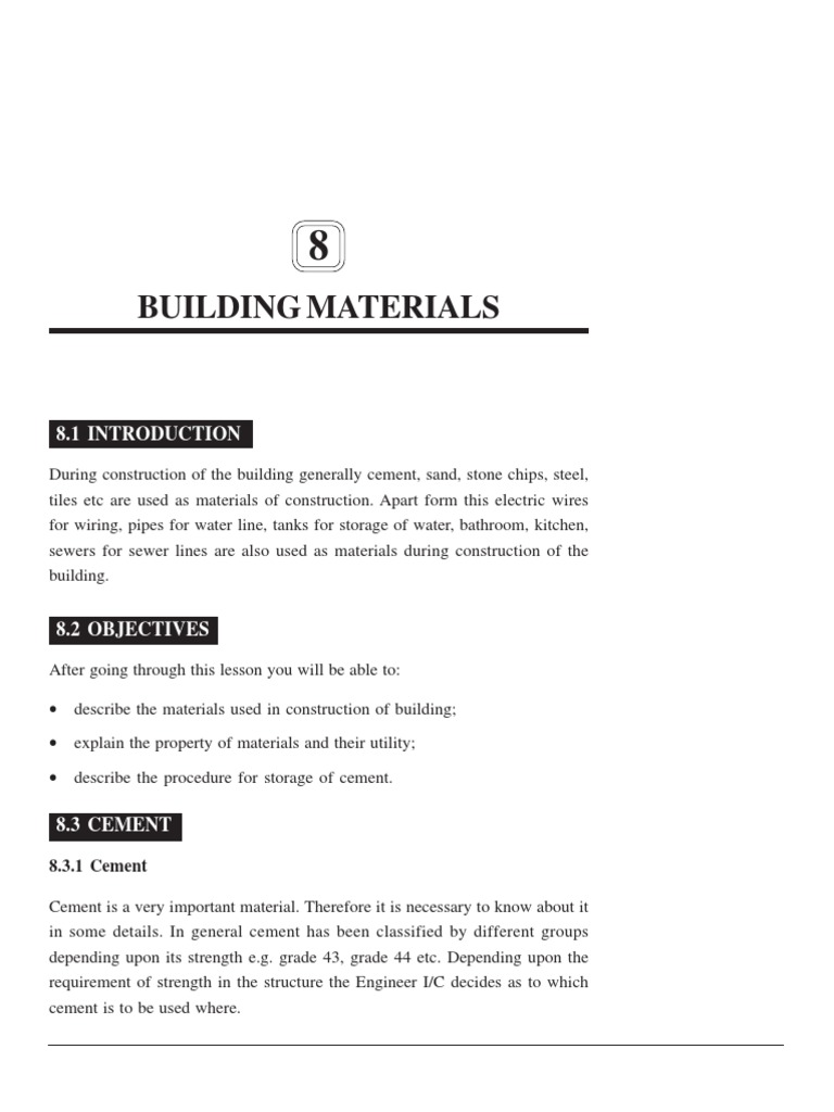 Building Materials | PDF | Brick | Sand