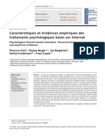 Caractéristiques Et Évidences Empiriques Des Traitements Psychologiques Basés Sur Internet