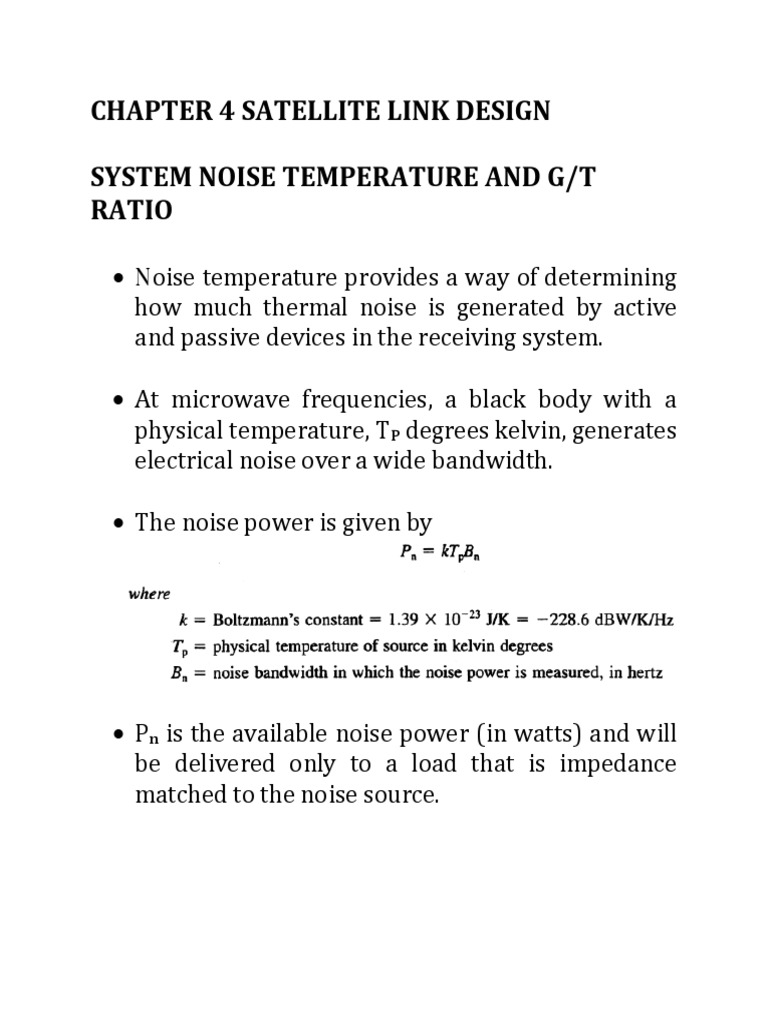 System Noise Temperature and G/T Ratio | PDF | Amplifier | Decibel