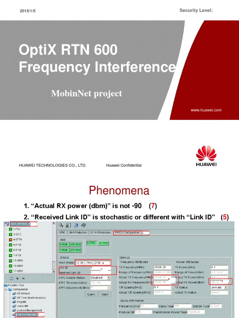 Huawei OptiX RTN 600 Frequency Interference Guide | PDF | Electronic ...