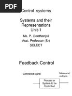 Control Systems Systems and Their Representations Unit-1: Ms. P. Geethanjali Asst. Professor (SR) Select