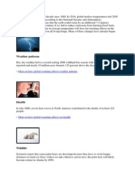 Weather Patterns: More On How Global Warming Affects Weather Patterns