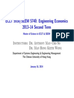 ECLT 5930/SEEM 5740: Engineering Economics 2013-14 Second Term