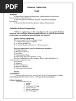 Software Engineering Notes - UNIT I