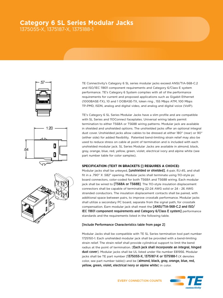 ENG DS Category 6 Modular Jacks 1113 Category 6 Modular Jacks | PDF ...