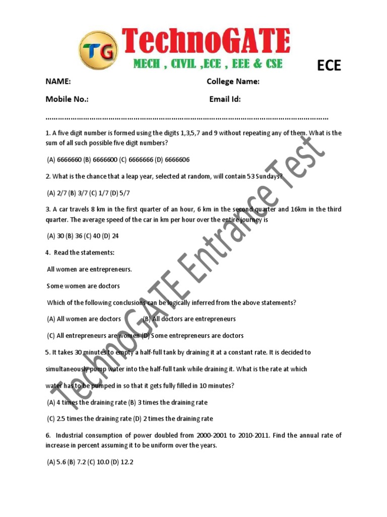 ECE Exam Questions and Answers | PDF