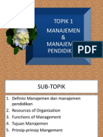 Topik 1 Manajemen & Manajemen Pendidikan