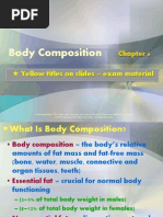 Body Composition: Yellow Titles On Slides Exam Material