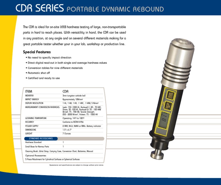 Portable CDR for On-Site Hardness Testing | PDF | Technology & Engineering