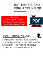 Developing A Young QB by Jep Irwin