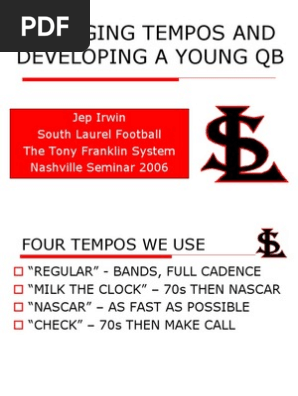 Developing a Young QB by Jep Irwin