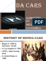 Honda Cars: Submitted BY-Megha Dass Ila Kamboj