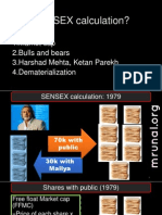 SENSEX Calculation?: 1.market Cap 2.bulls and Bears 3.harshad Mehta, Ketan Parekh 4.dematerialization