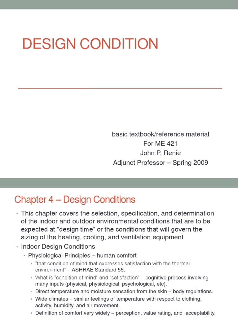 Design Condition vp9 | PDF | Hvac | Transport Phenomena